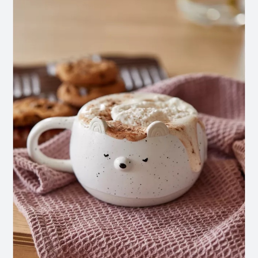 Callisto White Speckled Bear Mug - Picture 2 of 4